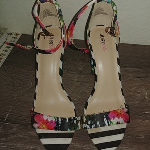 Floral Heeled Sandals